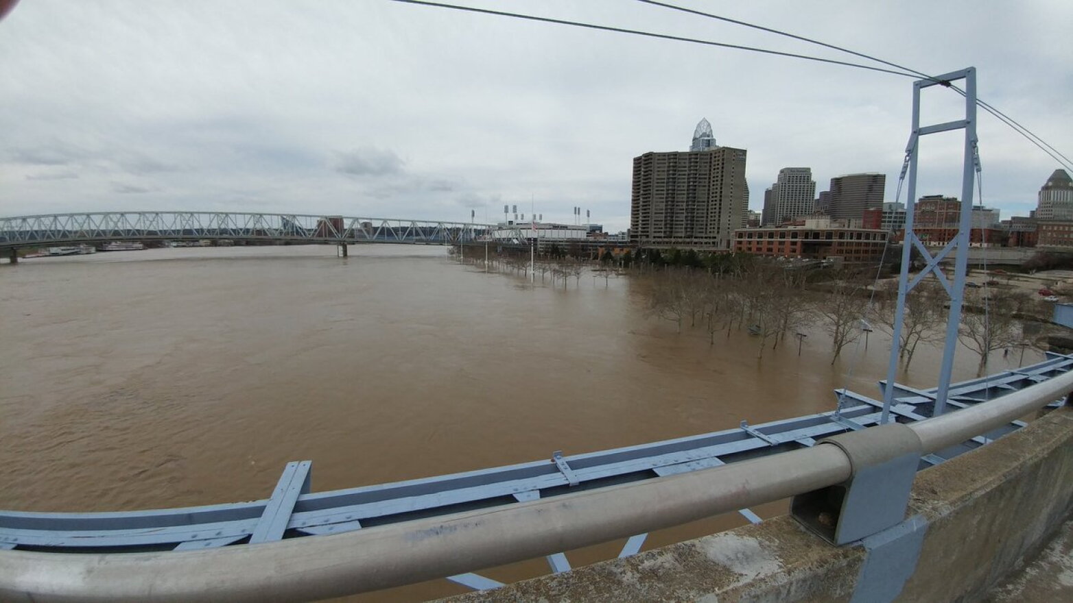 The Ohio River climbed high out of its bed in February 2018.